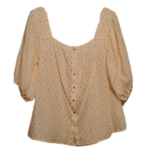 NWT Hester & Orchard New York Women's Square Neck Button Front Blouse Size XL